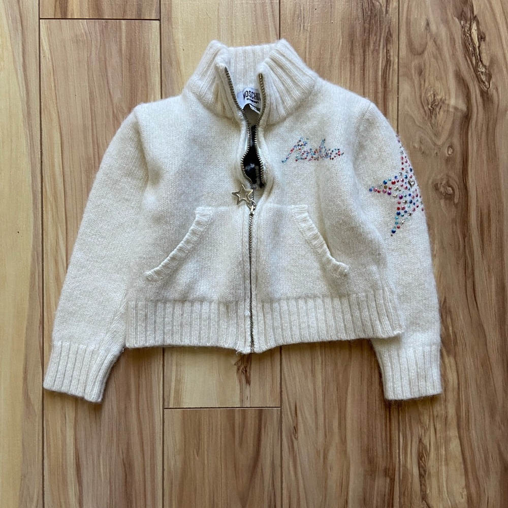 Moschino Cream and Black Knit Sweater